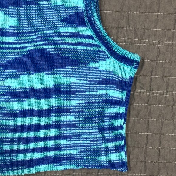 Princess Polly Knit Tank Blue Women 4 Raw Hem Sweater Cropped - Picture 14 of 16